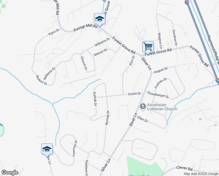 map of restaurants, bars, coffee shops, grocery stores, and more near 26 Essex Drive in Coraopolis