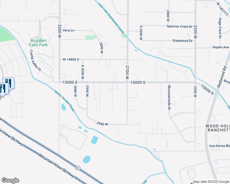 map of restaurants, bars, coffee shops, grocery stores, and more near 15053 South 2815 West in Bluffdale