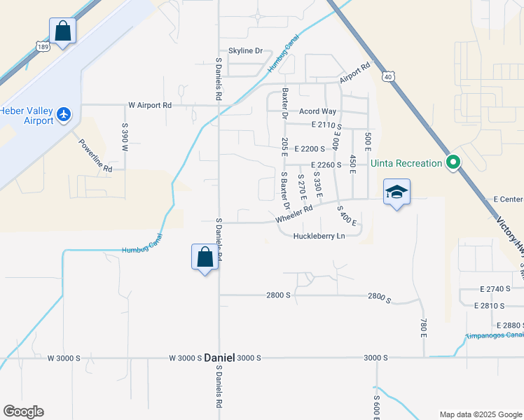 map of restaurants, bars, coffee shops, grocery stores, and more near 120 Huckleberry Lane in Heber City