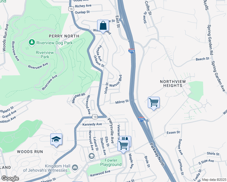 map of restaurants, bars, coffee shops, grocery stores, and more near 310 Bothwell Street in Pittsburgh