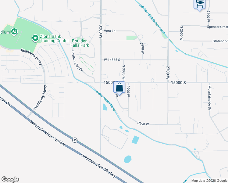 map of restaurants, bars, coffee shops, grocery stores, and more near 15056 Pastoral Way South in Bluffdale
