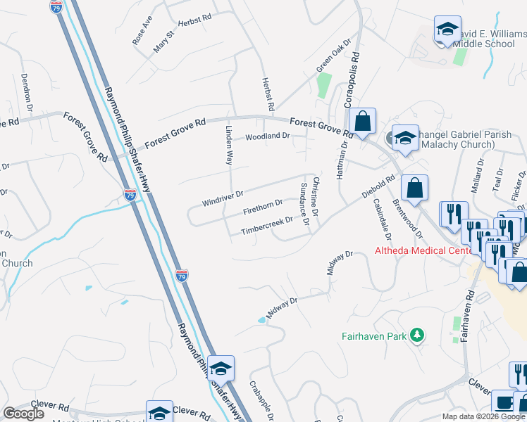 map of restaurants, bars, coffee shops, grocery stores, and more near 3011 Timbercreek Drive in McKees Rocks