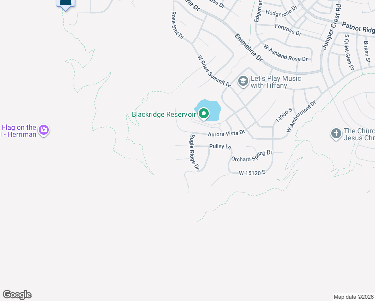 map of restaurants, bars, coffee shops, grocery stores, and more near 15046 Bugle Ridge Drive in Herriman