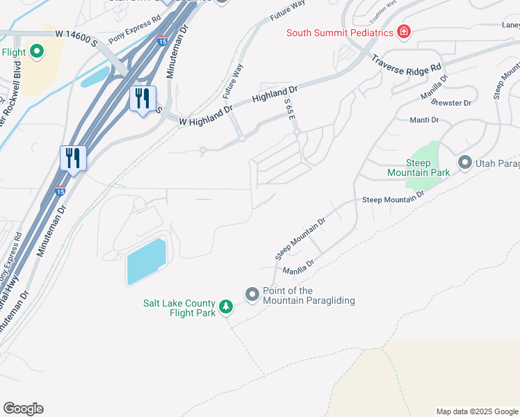 map of restaurants, bars, coffee shops, grocery stores, and more near 6 Ann Arbor Drive in Draper