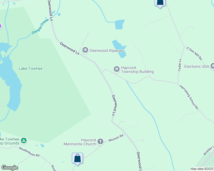 map of restaurants, bars, coffee shops, grocery stores, and more near 663 Deerwood Lane in Quakertown