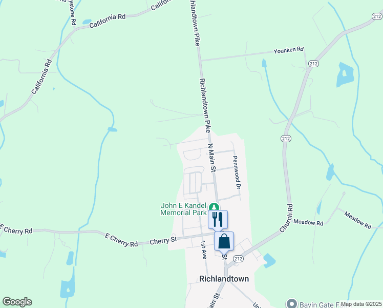 map of restaurants, bars, coffee shops, grocery stores, and more near 202 Windsor Court in Richlandtown