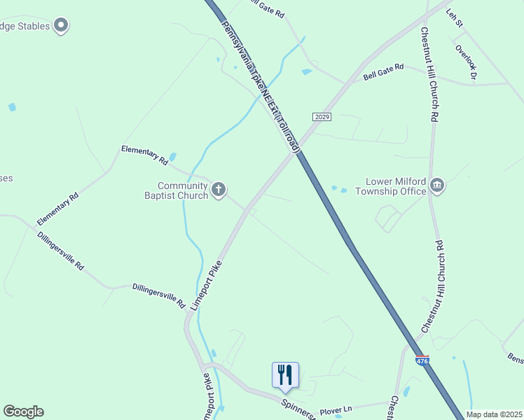 map of restaurants, bars, coffee shops, grocery stores, and more near 3102 Limeport Pike in Coopersburg