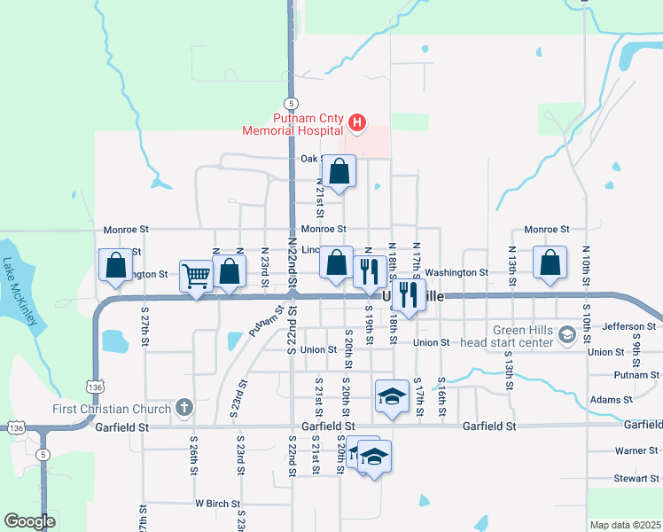 map of restaurants, bars, coffee shops, grocery stores, and more near 2067-2099 Washington St in Unionville