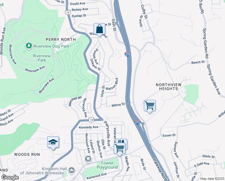 map of restaurants, bars, coffee shops, grocery stores, and more near 310 Bothwell Street in Pittsburgh