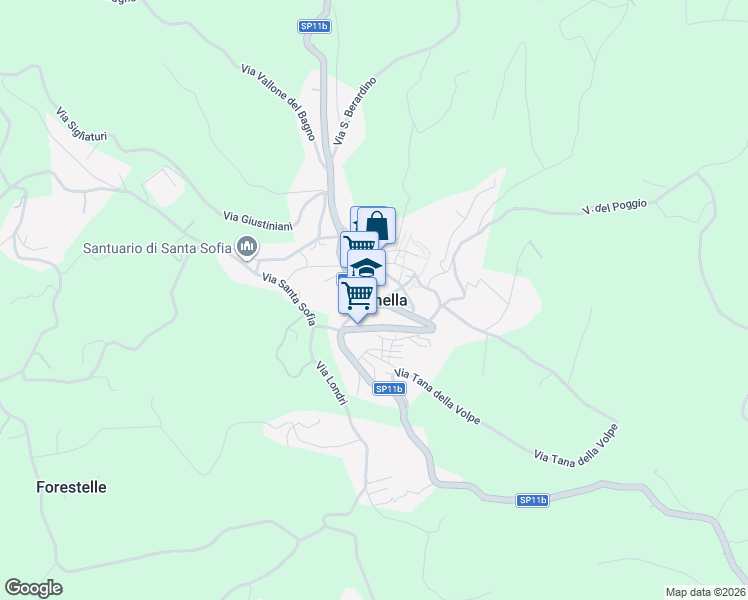 map of restaurants, bars, coffee shops, grocery stores, and more near 214 Strada Provinciale 11b in Albanella