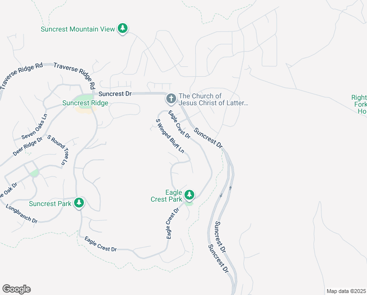 map of restaurants, bars, coffee shops, grocery stores, and more near 15057 South Winged Bluff Lane in Draper