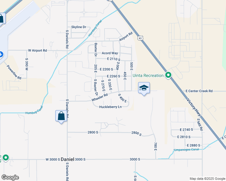 map of restaurants, bars, coffee shops, grocery stores, and more near 2391 South 330 East in Heber City