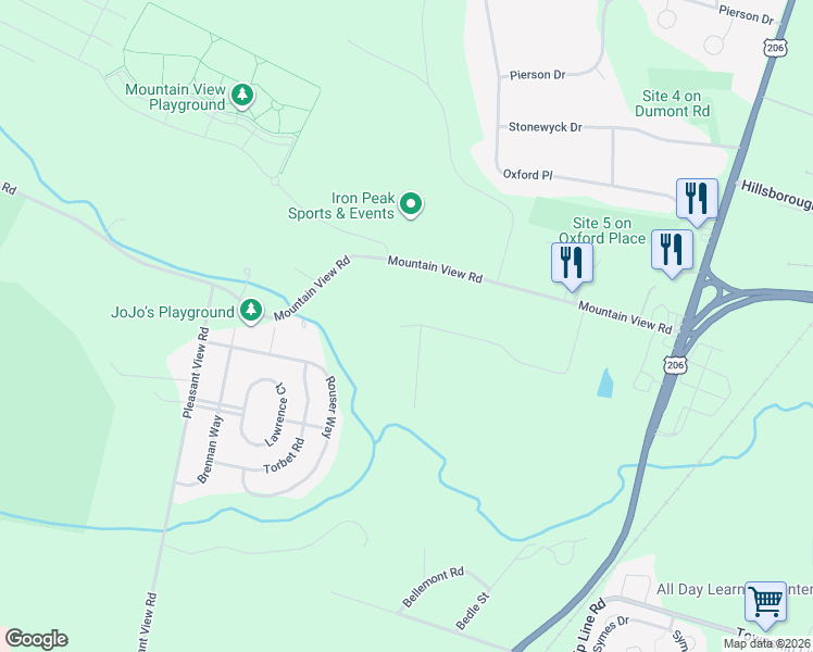 map of restaurants, bars, coffee shops, grocery stores, and more near 47 Arthur Road in Somerset County