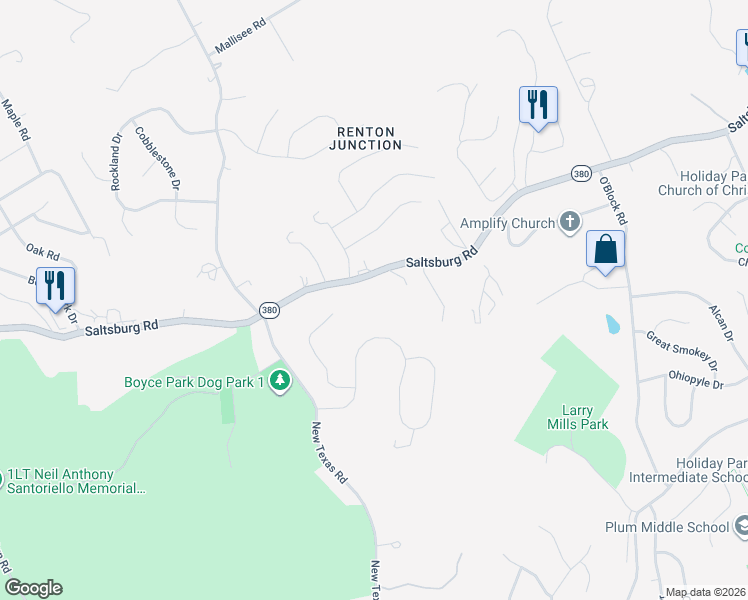 map of restaurants, bars, coffee shops, grocery stores, and more near 9220 Saltsburg Road in Pittsburgh