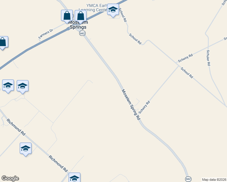 map of restaurants, bars, coffee shops, grocery stores, and more near 2414 Moselem Spring Road in Fleetwood