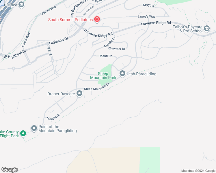 map of restaurants, bars, coffee shops, grocery stores, and more near 358 Steep Mountain Drive in Draper