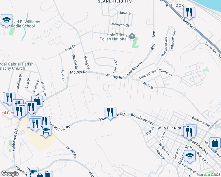 map of restaurants, bars, coffee shops, grocery stores, and more near 926 Al Smith Drive in McKees Rocks