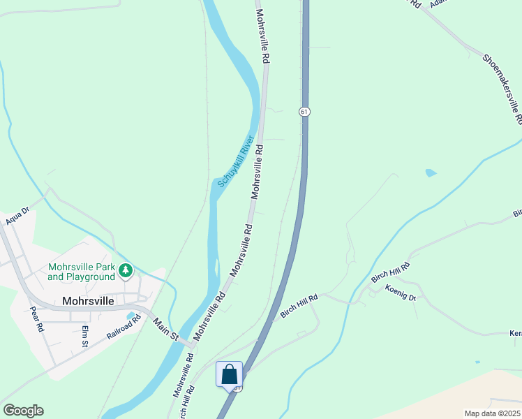 map of restaurants, bars, coffee shops, grocery stores, and more near 489 Mohrsville Road in Shoemakersville