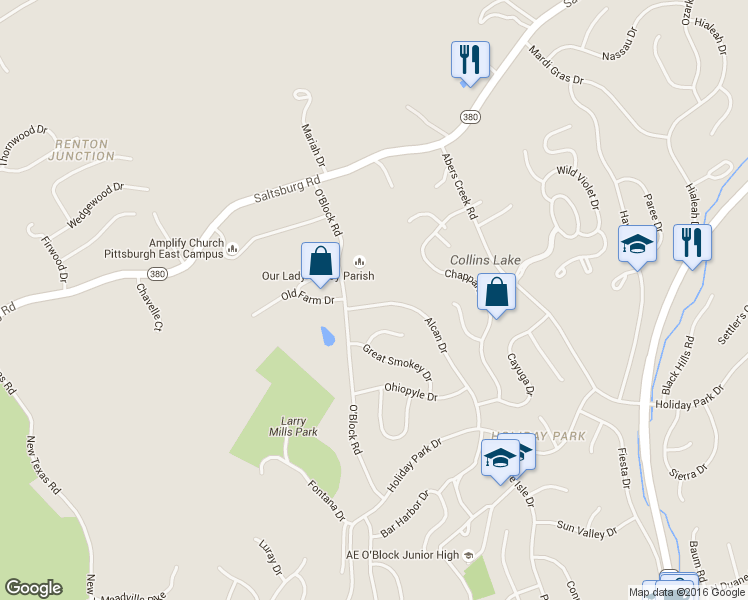 map of restaurants, bars, coffee shops, grocery stores, and more near 220 Alcan Dr in Pittsburgh