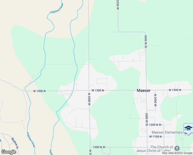 map of restaurants, bars, coffee shops, grocery stores, and more near 3462 West 1600 North in Vernal