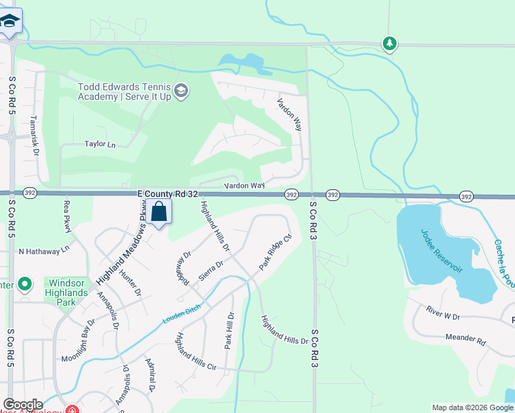 map of restaurants, bars, coffee shops, grocery stores, and more near 7722 Park Ridge Circle in Fort Collins