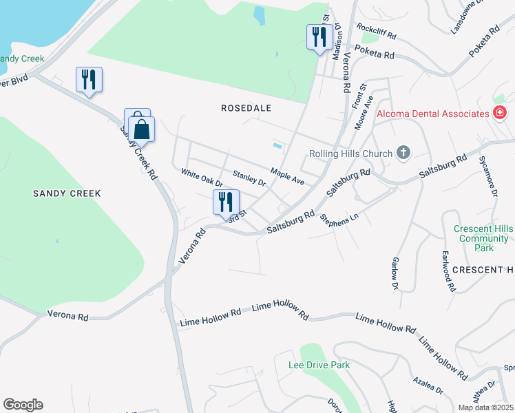 map of restaurants, bars, coffee shops, grocery stores, and more near 5104 3rd Street in Verona