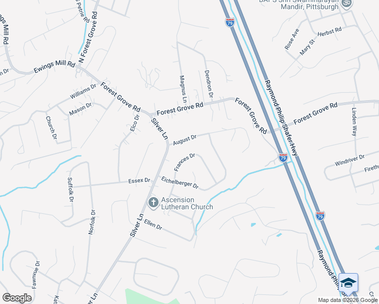 map of restaurants, bars, coffee shops, grocery stores, and more near 23 Frances Drive in Coraopolis