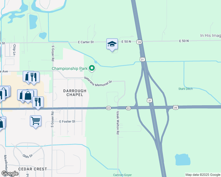 map of restaurants, bars, coffee shops, grocery stores, and more near 2010 East Ns in Kokomo