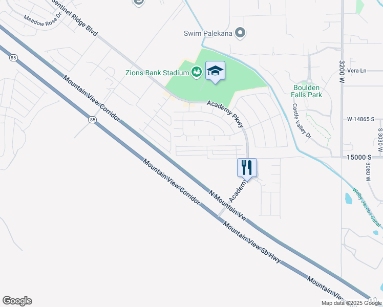 map of restaurants, bars, coffee shops, grocery stores, and more near 3748 Soft Whisper Way in Herriman