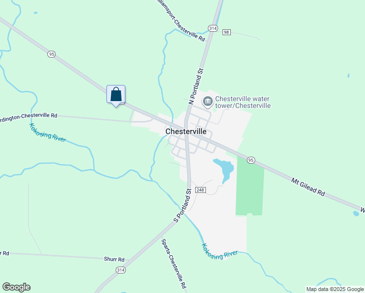 map of restaurants, bars, coffee shops, grocery stores, and more near in Chesterville