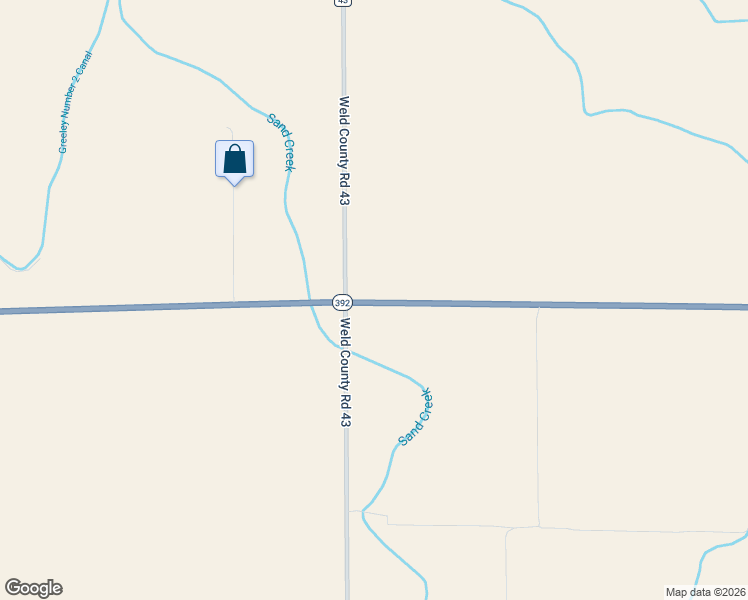 map of restaurants, bars, coffee shops, grocery stores, and more near 21033 Colorado 392 in Greeley