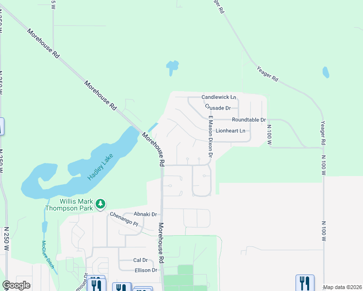 map of restaurants, bars, coffee shops, grocery stores, and more near 4325 McClellan Lane in Lafayette