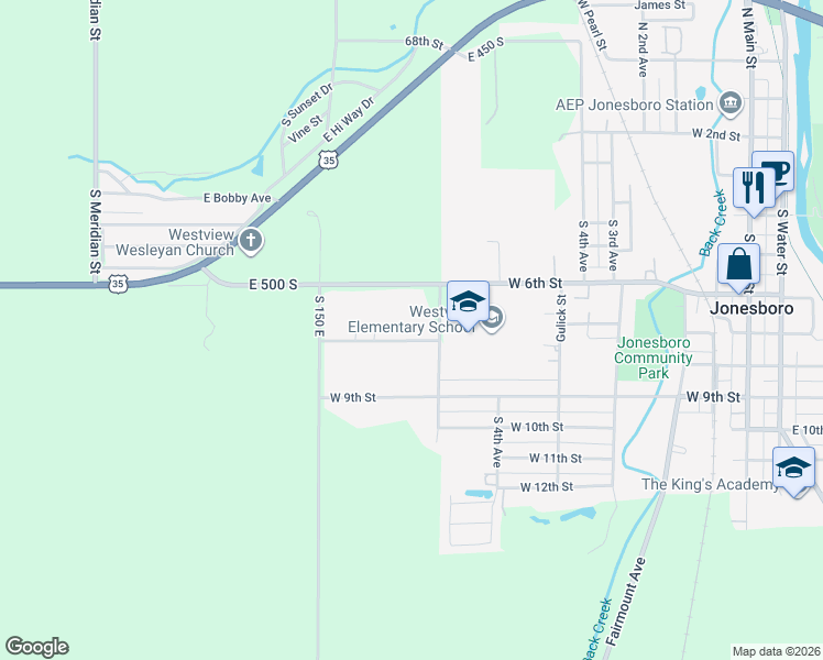 map of restaurants, bars, coffee shops, grocery stores, and more near 914 Winston Road in Jonesboro