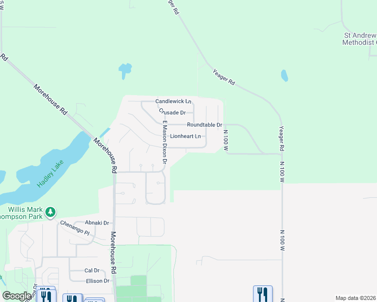 map of restaurants, bars, coffee shops, grocery stores, and more near 1327 Shining Armor Lane in West Lafayette