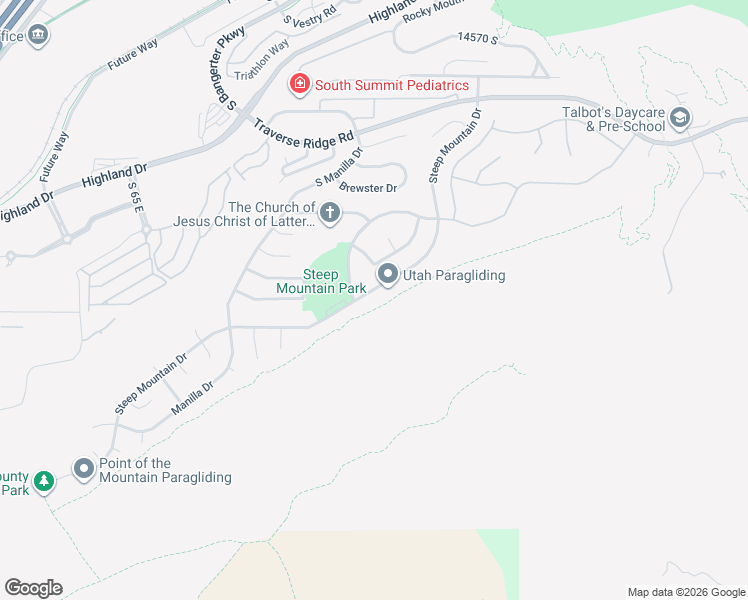 map of restaurants, bars, coffee shops, grocery stores, and more near 412 Steep Mountain Drive in Draper