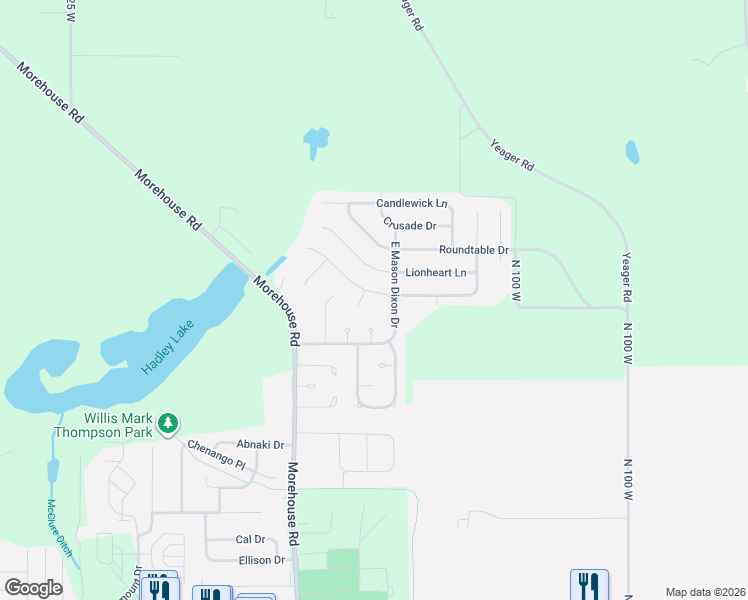 map of restaurants, bars, coffee shops, grocery stores, and more near 4323 Roundtable Court in West Lafayette