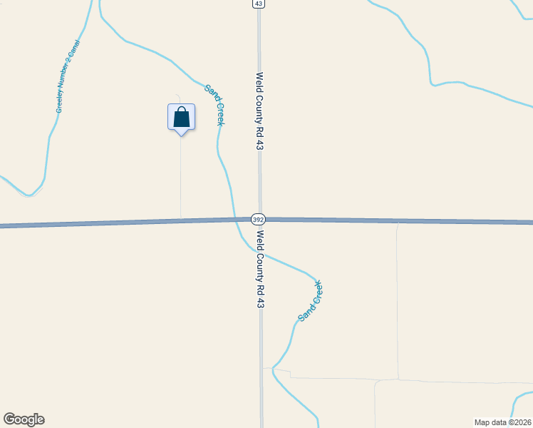 map of restaurants, bars, coffee shops, grocery stores, and more near 21033 Colorado 392 in Greeley