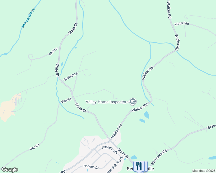 map of restaurants, bars, coffee shops, grocery stores, and more near 6 Gap Road in Macungie