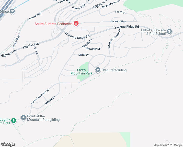 map of restaurants, bars, coffee shops, grocery stores, and more near 413 Steep Mountain Drive in Draper
