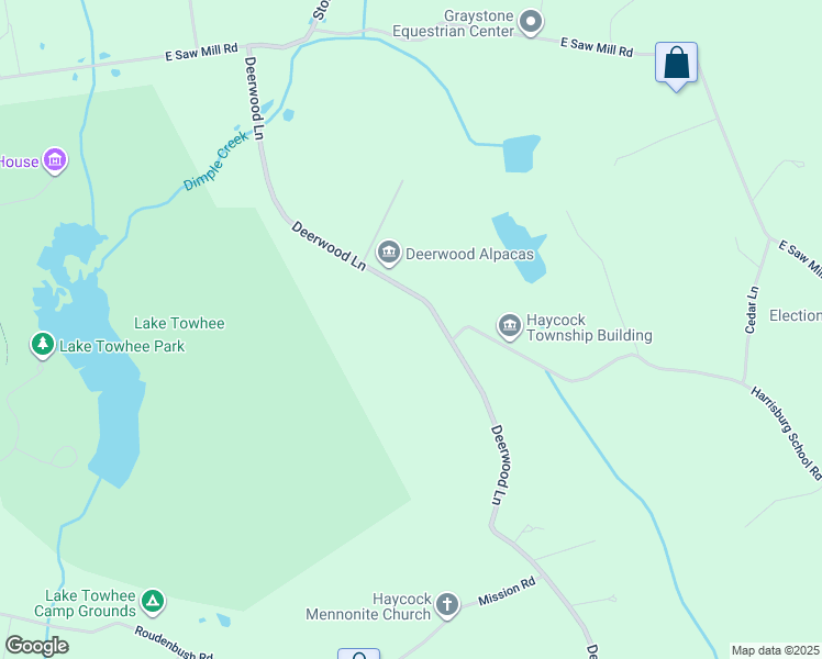 map of restaurants, bars, coffee shops, grocery stores, and more near 730 Deerwood Lane in Quakertown