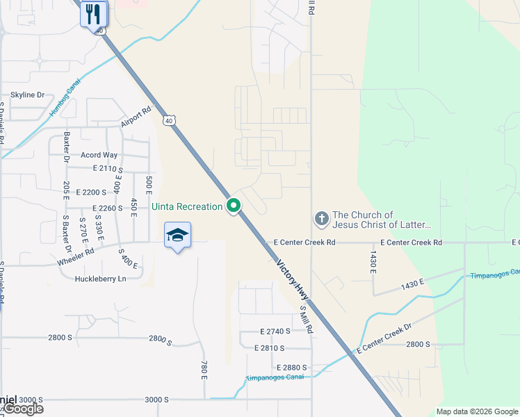 map of restaurants, bars, coffee shops, grocery stores, and more near 2375 U.S. 40 in Heber City