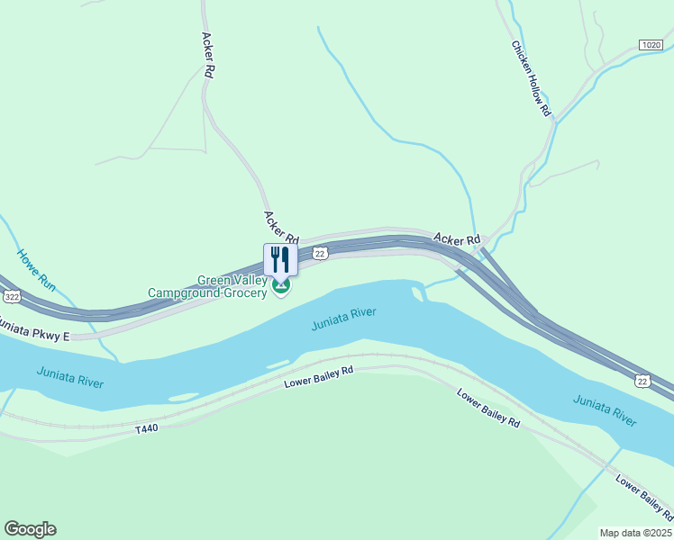 map of restaurants, bars, coffee shops, grocery stores, and more near 354 Juniata Parkway East in Newport