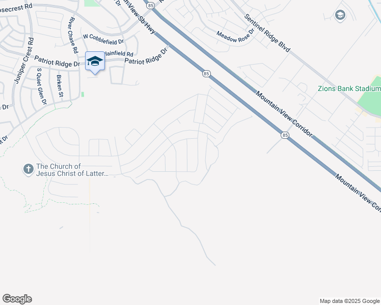 map of restaurants, bars, coffee shops, grocery stores, and more near 14894 South Billings Drive in Herriman