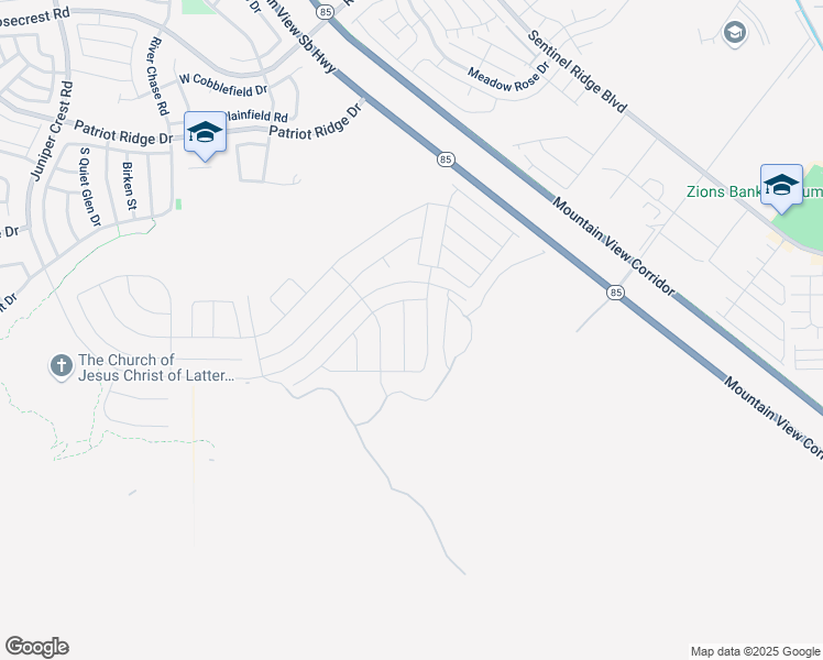 map of restaurants, bars, coffee shops, grocery stores, and more near 14894 South Billings Drive in Herriman