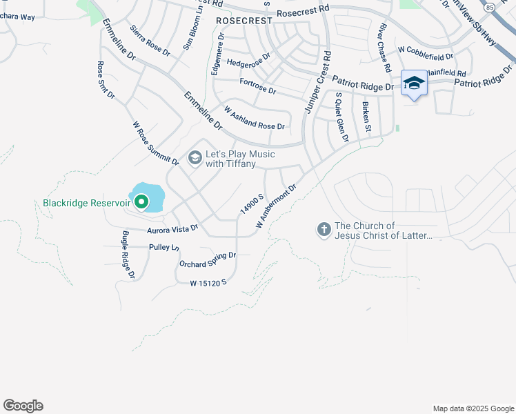 map of restaurants, bars, coffee shops, grocery stores, and more near 5164 Rolling Brook Drive in Herriman