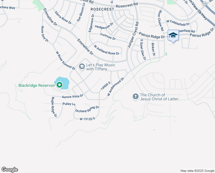 map of restaurants, bars, coffee shops, grocery stores, and more near 5164 Rolling Brook Drive in Herriman