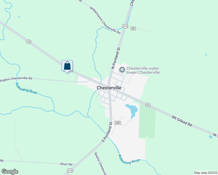 map of restaurants, bars, coffee shops, grocery stores, and more near in Chesterville