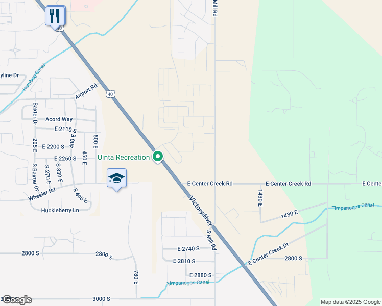 map of restaurants, bars, coffee shops, grocery stores, and more near 1068 East 2220 South in Heber City