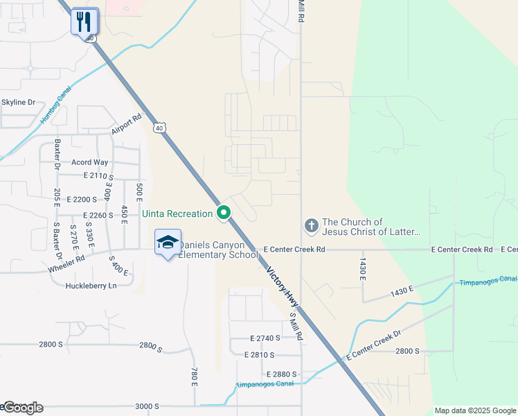 map of restaurants, bars, coffee shops, grocery stores, and more near 1028 East 2220 South in Heber City