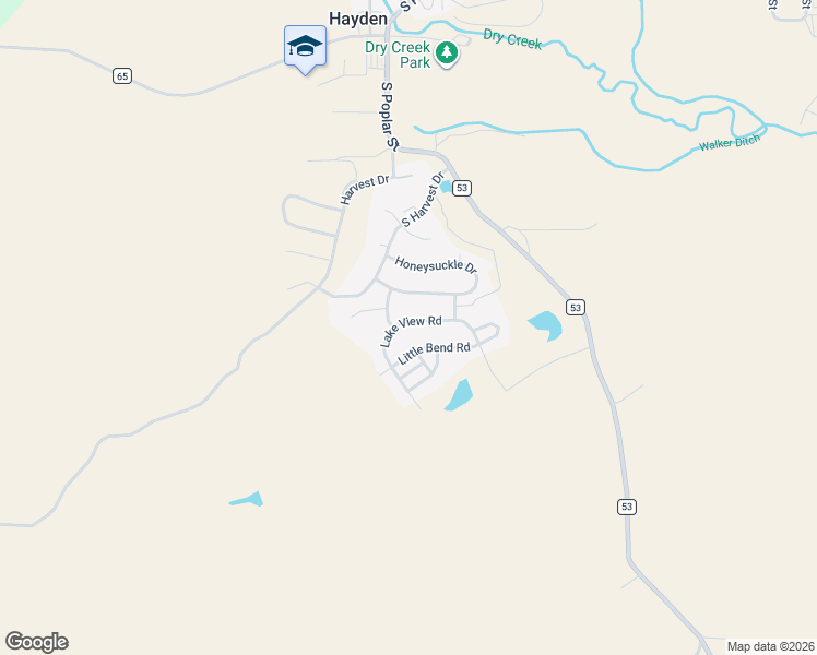 map of restaurants, bars, coffee shops, grocery stores, and more near 358 Lake View Road in Hayden